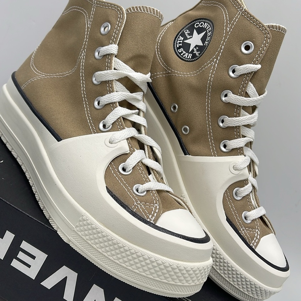 Converse Men’s CTAS CONSTRUCT HI ROASTED/BLACK/EGRET A03876C Platforms Sneakers - Picture 6 of 16